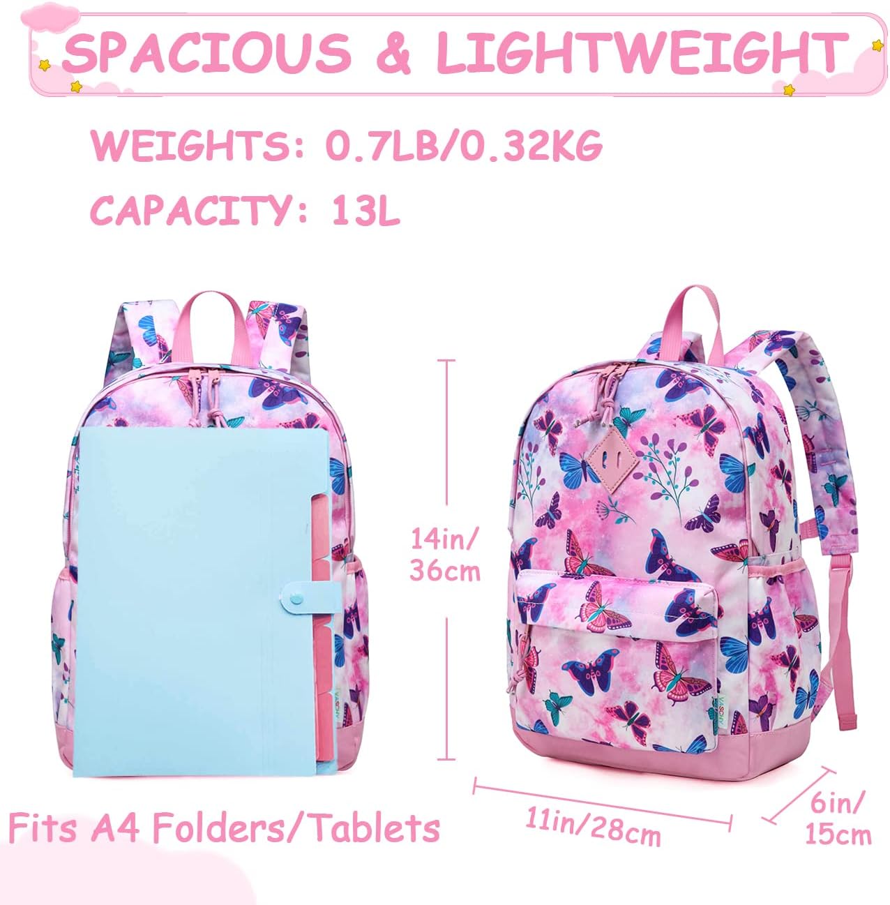 Toddler Backpacks Kids, Lightweight Water Resistant Preschool Backpack for Children Boys and Girls w Chest Strap - Image 2