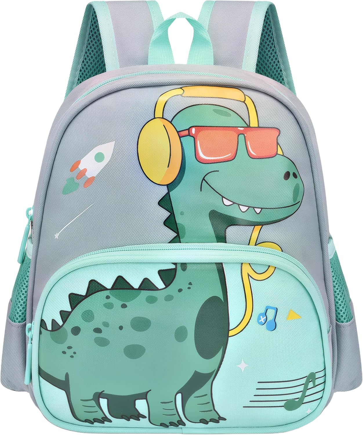 Cute Toddler Backpack Preschool Dinosaur Schoolbag for 2-6 Boys Kindergarten Children Travel Bookbag (Grey)